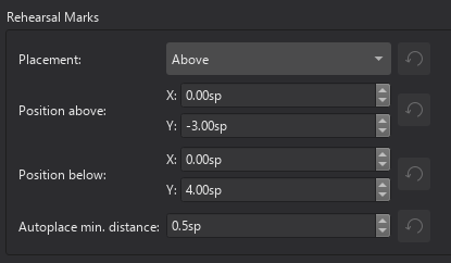 Rehearsal marks style settings